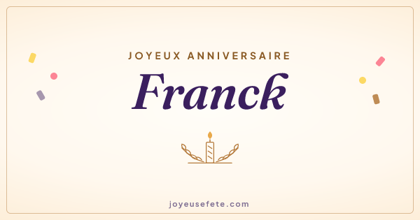 Image « Joyeux anniversaire Franck » au format large