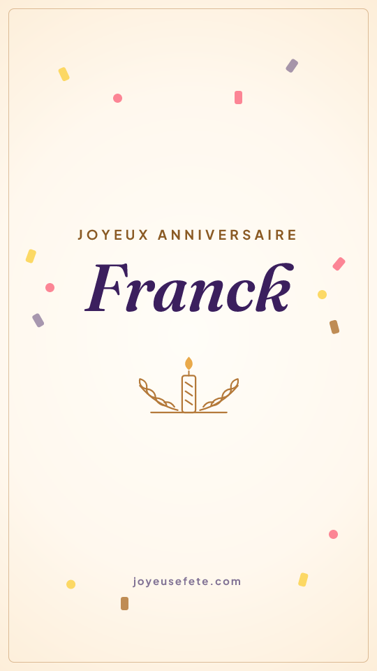 Image « Joyeux anniversaire Franck » au format story