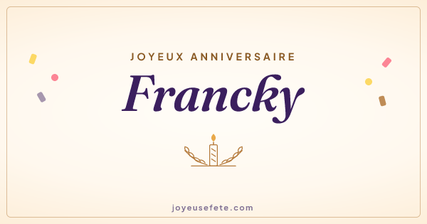 Image « Joyeux anniversaire Francky » au format large