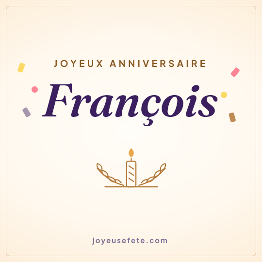 Image carrée « Joyeux anniversaire François » pour WhatsApp