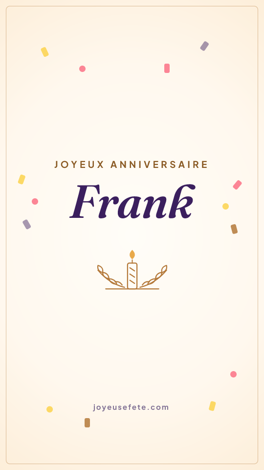 Image « Joyeux anniversaire Frank » au format story