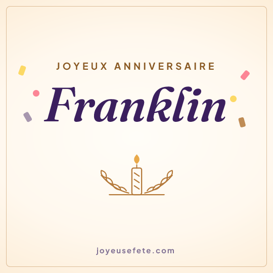 Image carrée « Joyeux anniversaire Franklin » pour WhatsApp