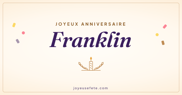 Image « Joyeux anniversaire Franklin » au format large