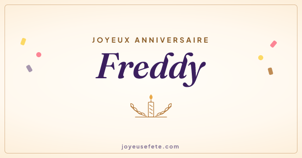 Image « Joyeux anniversaire Freddy » au format large