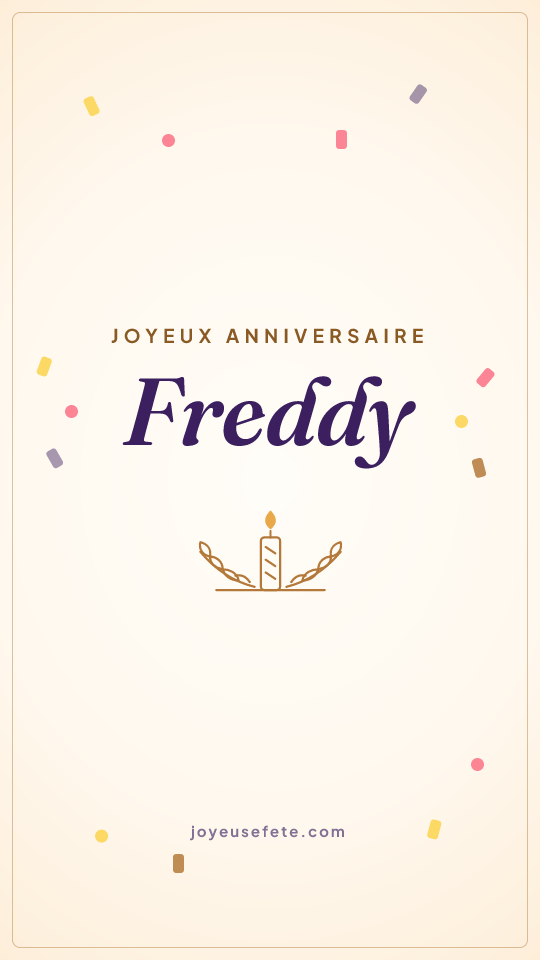 Image « Joyeux anniversaire Freddy » au format story