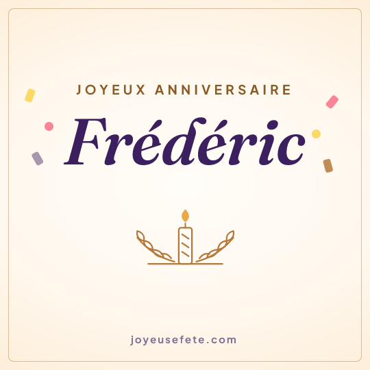 Image carrée « Joyeux anniversaire Frédéric » pour WhatsApp
