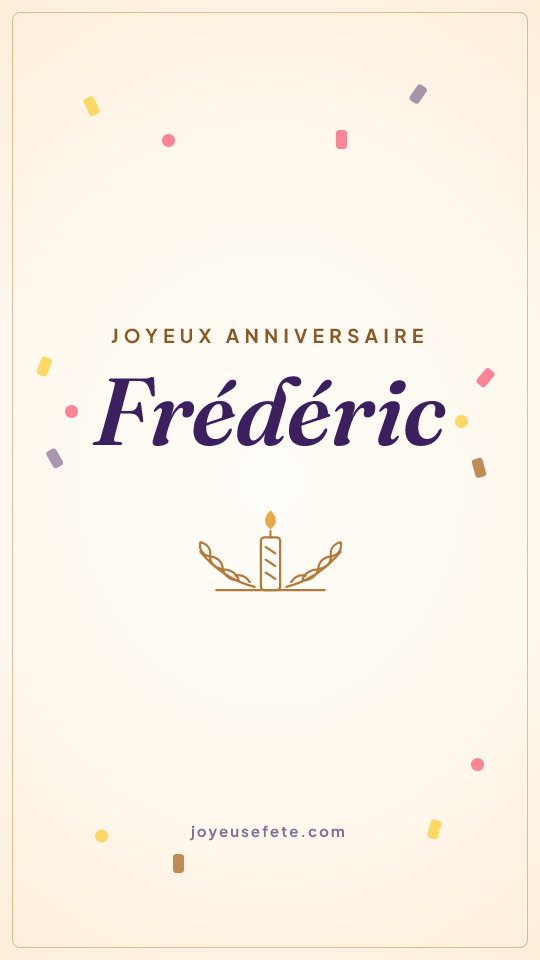 Image « Joyeux anniversaire Frédéric » au format story