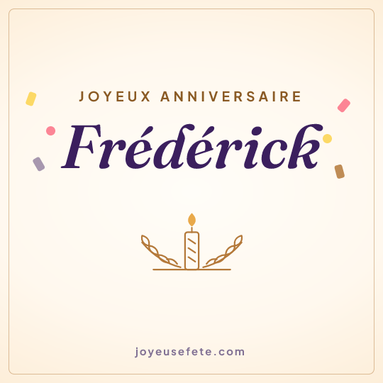 Image carrée « Joyeux anniversaire Frédérick » pour WhatsApp