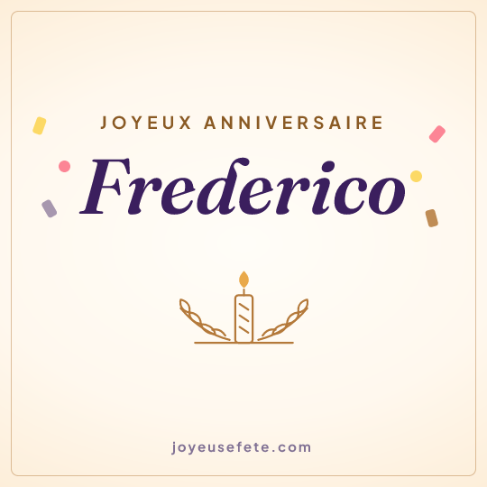 Image carrée « Joyeux anniversaire Frederico » pour WhatsApp