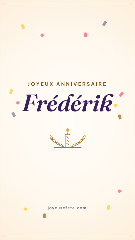 Image « Joyeux anniversaire Frédérik » au format story