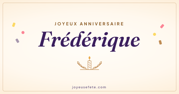 Image « Joyeux anniversaire Frédérique » au format large