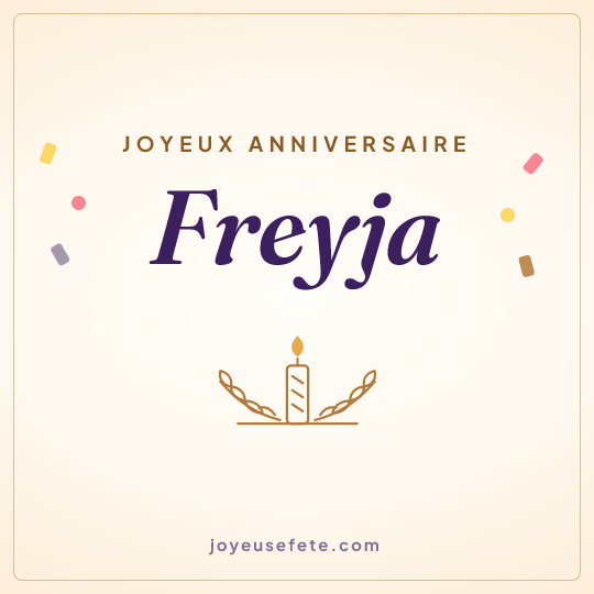 Image carrée « Joyeux anniversaire Freyja » pour WhatsApp