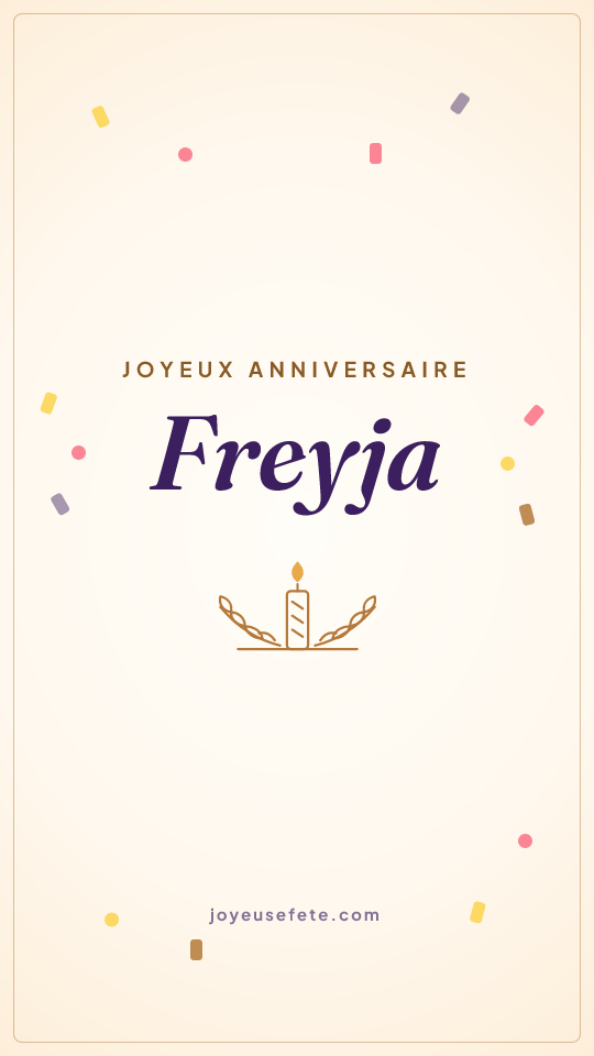 Image « Joyeux anniversaire Freyja » au format story