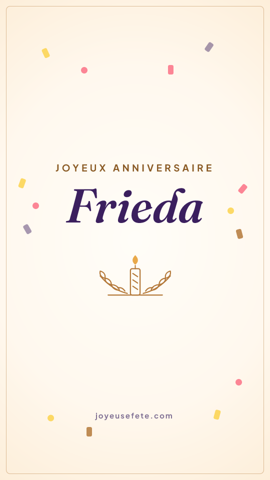 Image « Joyeux anniversaire Frieda » au format story