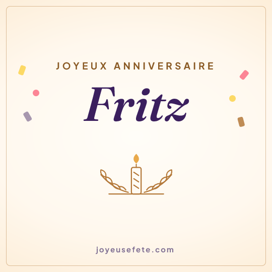 Image carrée « Joyeux anniversaire Fritz » pour WhatsApp