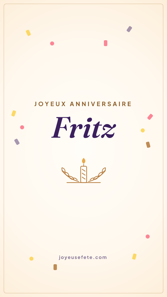 Image « Joyeux anniversaire Fritz » au format story