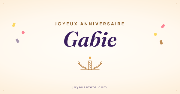 Image « Joyeux anniversaire Gabie » au format large