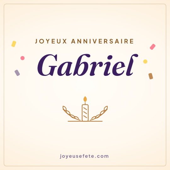 Image carrée « Joyeux anniversaire Gabriel » pour WhatsApp
