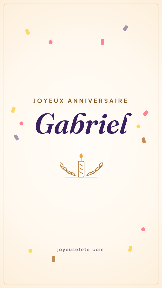 Image « Joyeux anniversaire Gabriel » au format story