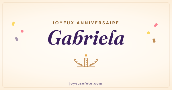 Image « Joyeux anniversaire Gabriela » au format large