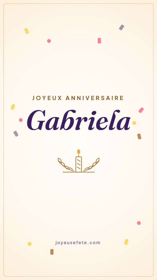 Image « Joyeux anniversaire Gabriela » au format story