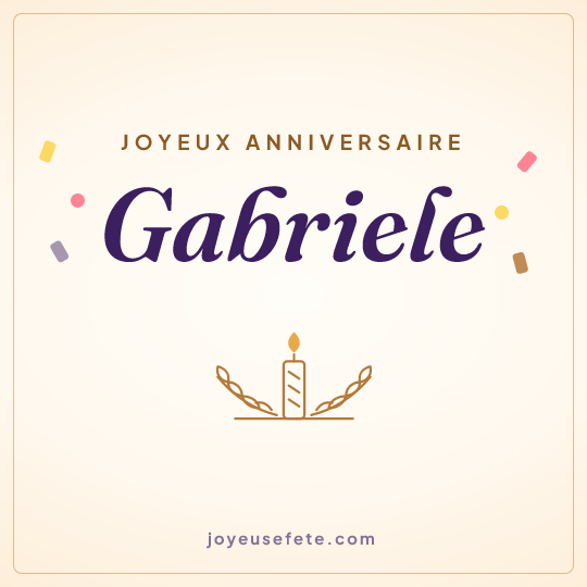 Image carrée « Joyeux anniversaire Gabriele » pour WhatsApp