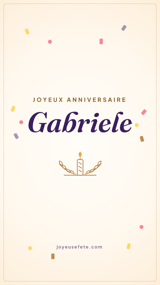 Image « Joyeux anniversaire Gabriele » au format story