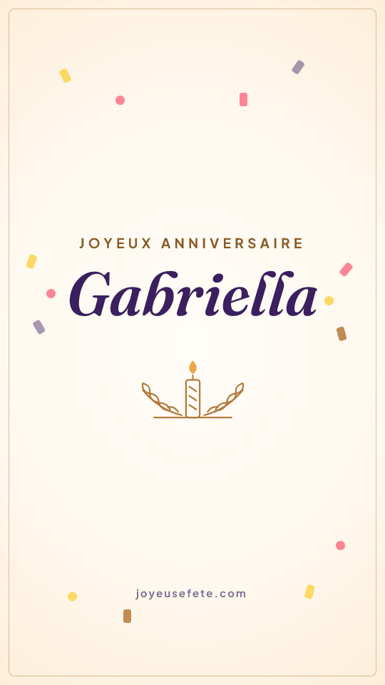 Image « Joyeux anniversaire Gabriella » au format story