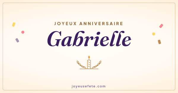 Image « Joyeux anniversaire Gabrielle » au format large
