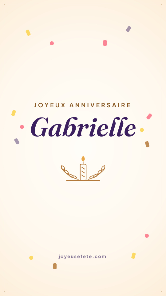 Image « Joyeux anniversaire Gabrielle » au format story