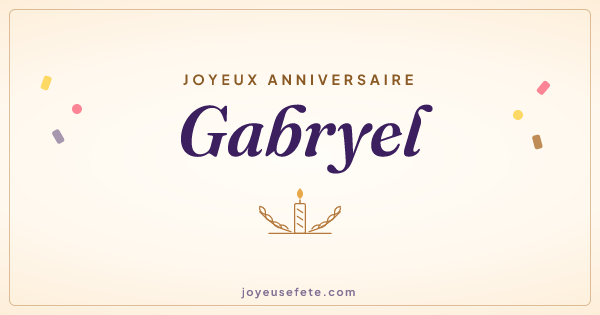 Image « Joyeux anniversaire Gabryel » au format large
