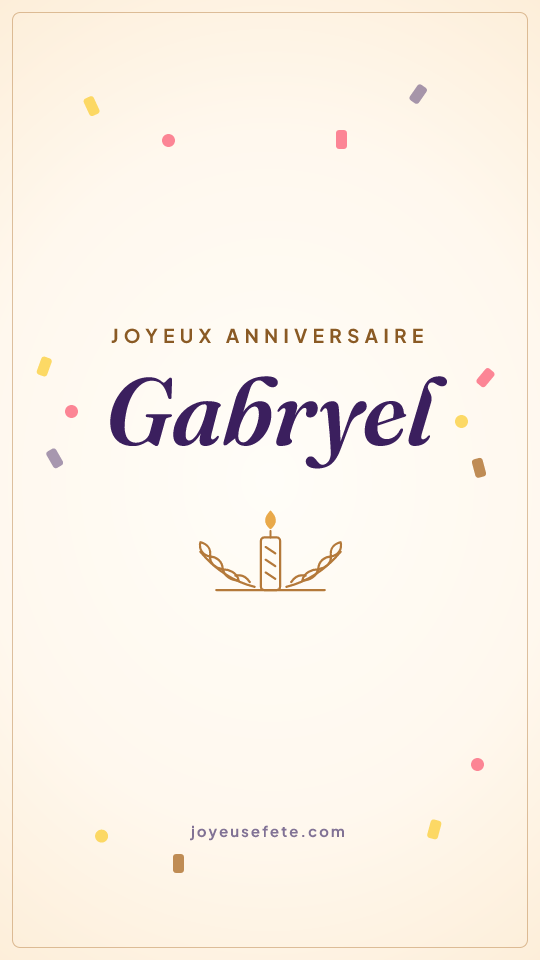 Image « Joyeux anniversaire Gabryel » au format story
