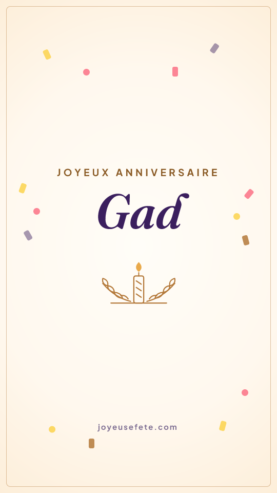 Image « Joyeux anniversaire Gad » au format story