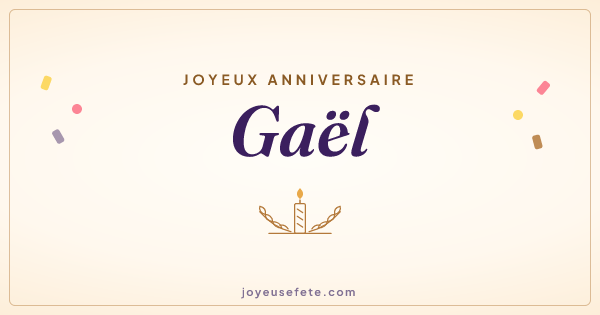 Image « Joyeux anniversaire Gaël » au format large