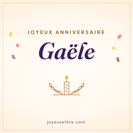 Image carrée « Joyeux anniversaire Gaële » pour WhatsApp