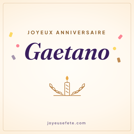 Image carrée « Joyeux anniversaire Gaetano » pour WhatsApp