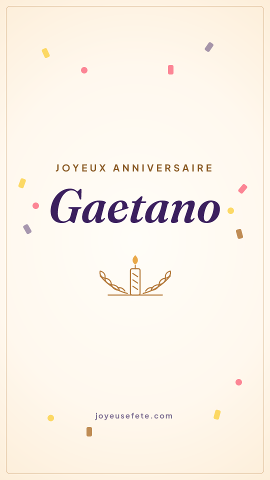 Image « Joyeux anniversaire Gaetano » au format story