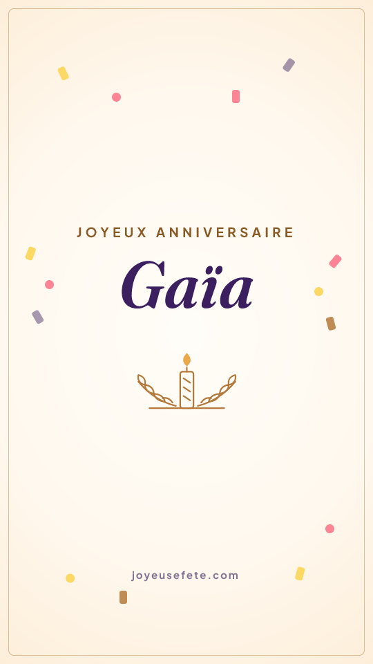 Image « Joyeux anniversaire Gaïa » au format story