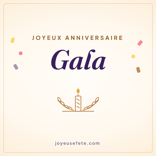 Image carrée « Joyeux anniversaire Gala » pour WhatsApp