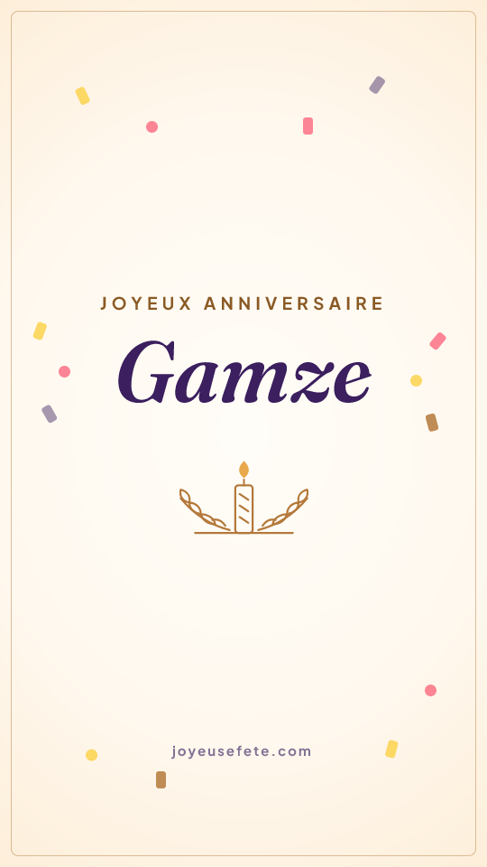 Image « Joyeux anniversaire Gamze » au format story