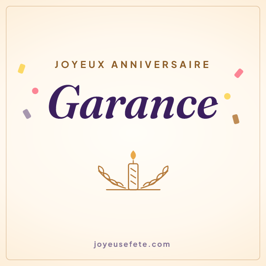 Image carrée « Joyeux anniversaire Garance » pour WhatsApp