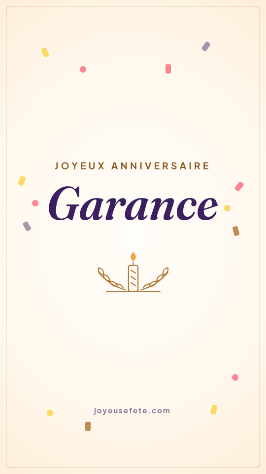 Image « Joyeux anniversaire Garance » au format story