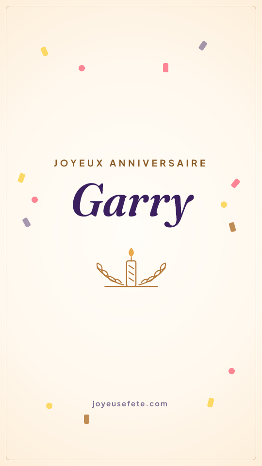 Image « Joyeux anniversaire Garry » au format story