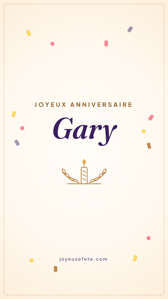 Image « Joyeux anniversaire Gary » au format story
