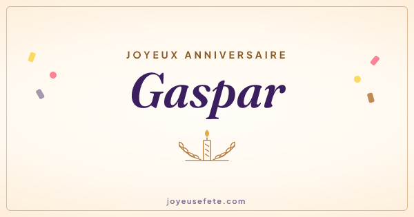 Image « Joyeux anniversaire Gaspar » au format large