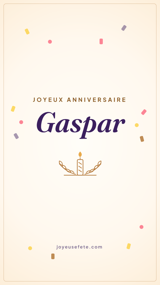 Image « Joyeux anniversaire Gaspar » au format story