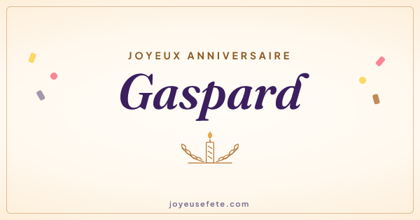 Image « Joyeux anniversaire Gaspard » au format large