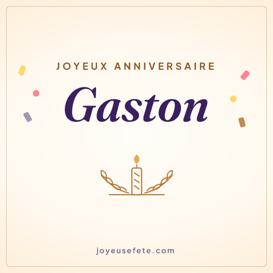 Image carrée « Joyeux anniversaire Gaston » pour WhatsApp