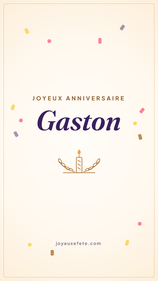 Image « Joyeux anniversaire Gaston » au format story
