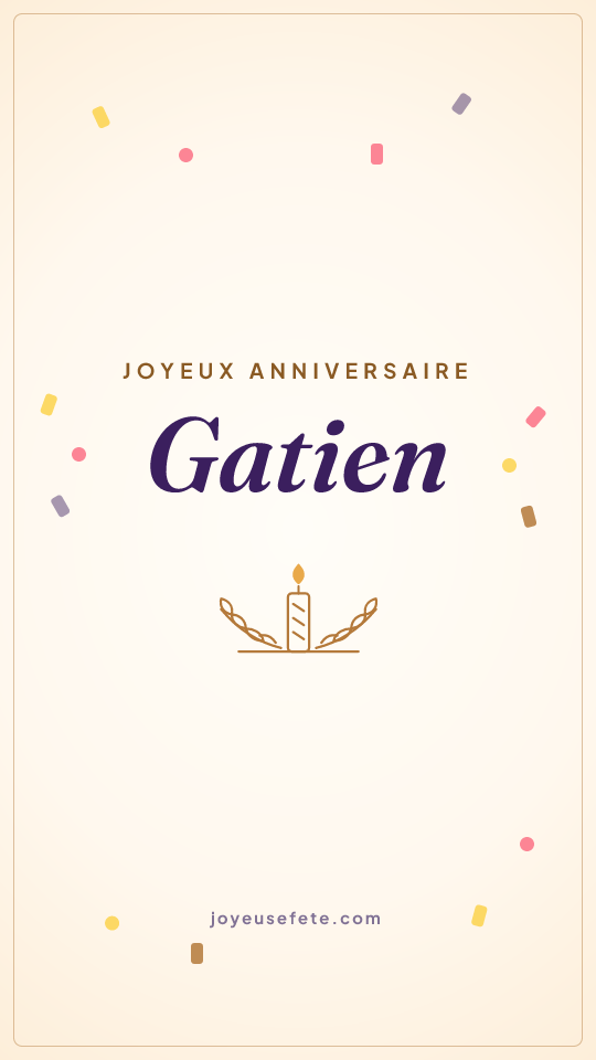 Image « Joyeux anniversaire Gatien » au format story